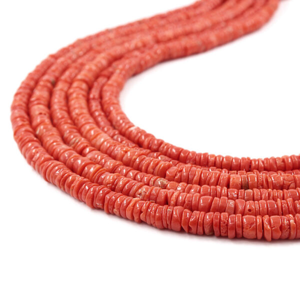 Mediterranean Coral strands irregular washer shape even and gradation
