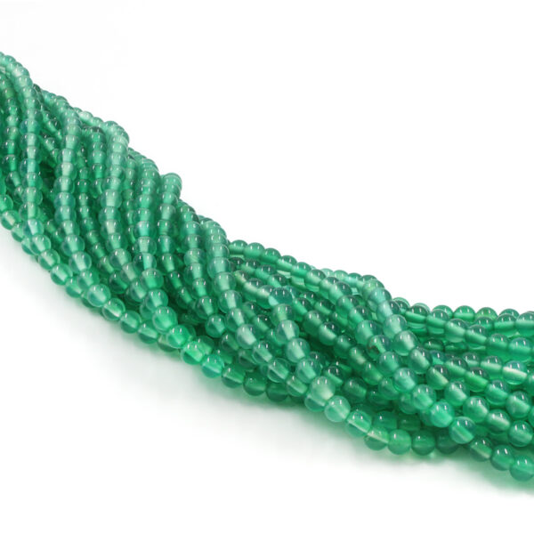 Green Agate strands round shape size 3mm