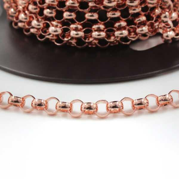Sterling Silver rolo' chain diameter ring 6,00mm – Rose Color