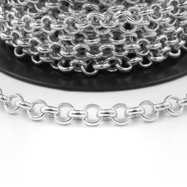 Sterling Silver rolo' empty chain diameter ring 8,00mm – Silver Color