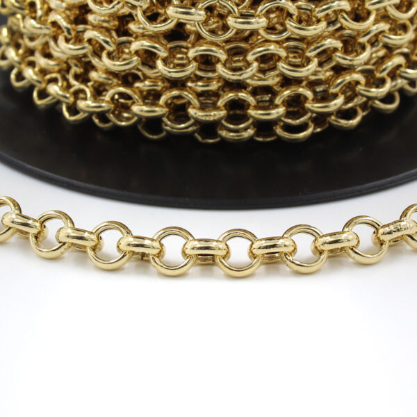 Catena Rolo' vuota in argento 925‰ diametro 8mm – Dorato