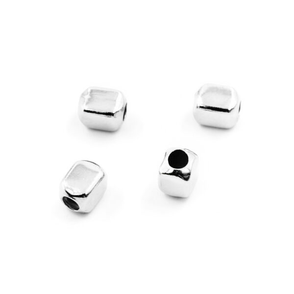 Sterling silver spacer cube shape size 4mm – Bags about 5gr – Silver Color