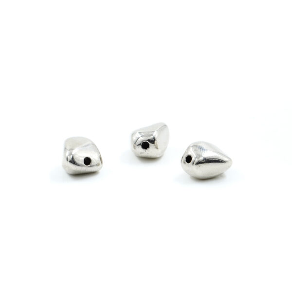 Sterling silver spacer stone shape size 10.5x9mm – Platinum Color
