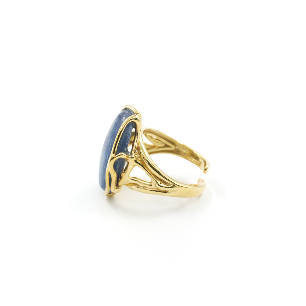 Anello in Argento 925‰ con spola di cianite – Dorato - immagine 2