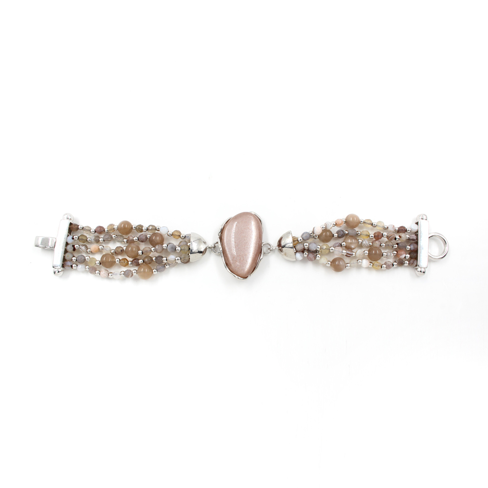 Bracciale di bouoles in pietra di luna | AMetis® Gioielli