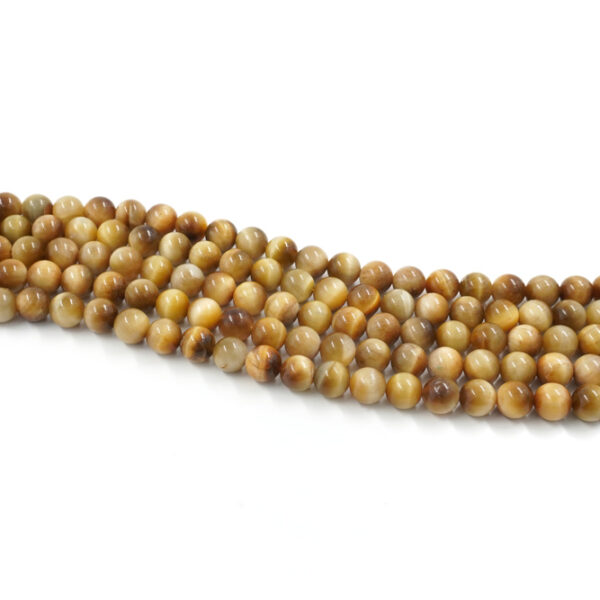 Golden Tiger Eye strands round shape size 10mm – A-Quality