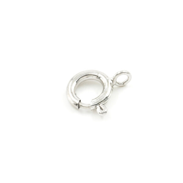 Sterling silver spring ring clasp 6mm to 10mm – Rhodium Color