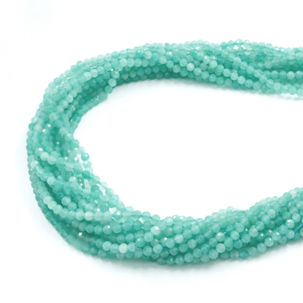 Amazonite strands faceted round shape size 3-3½mm