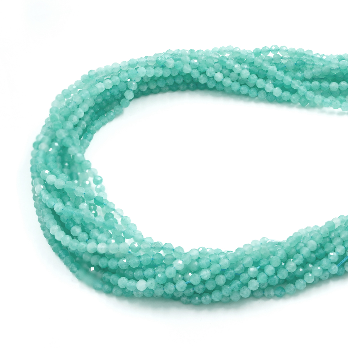 Amazzonite fili round sfaccettati 3-3½mm
