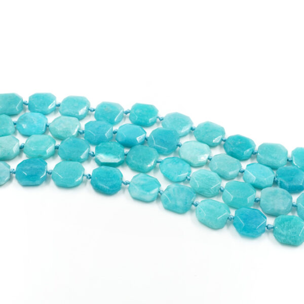 Amazonite strands faceted octagonal coin shape size ~15mm/16mm