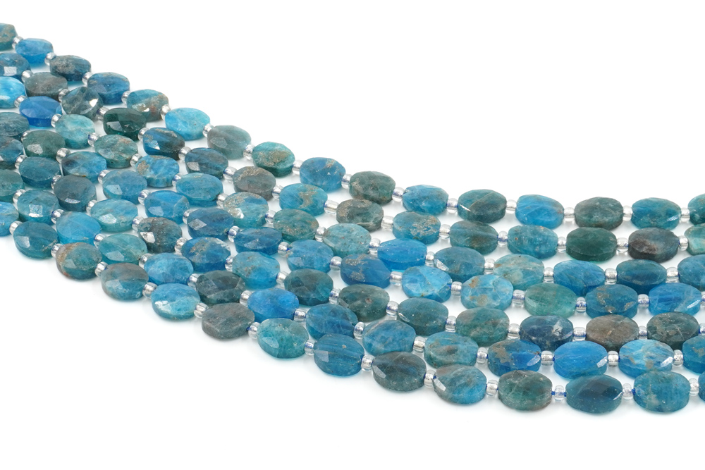 Apatite strands faceted oval shape size 10x8mm - Image 3