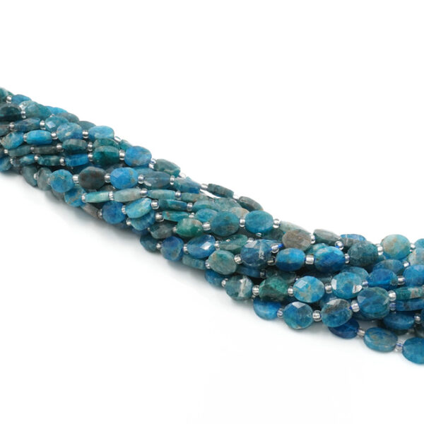 Apatite strands faceted oval shape size 10x8mm