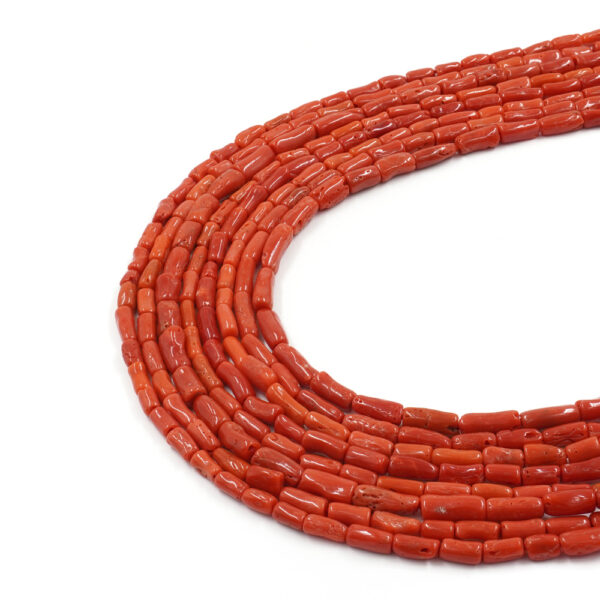 Mediterranean Coral strands cylindrical shape size ~12x4mm, ~13x6mm