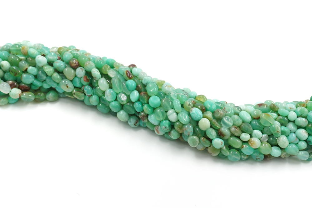 Chrysoprase strands tumbled stone, nuggets, size 8x6mm – A-Quality - Image 3