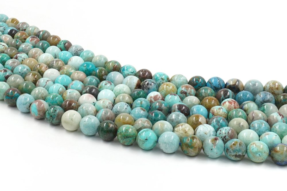 Chrysocolla strands round shape size 8mm