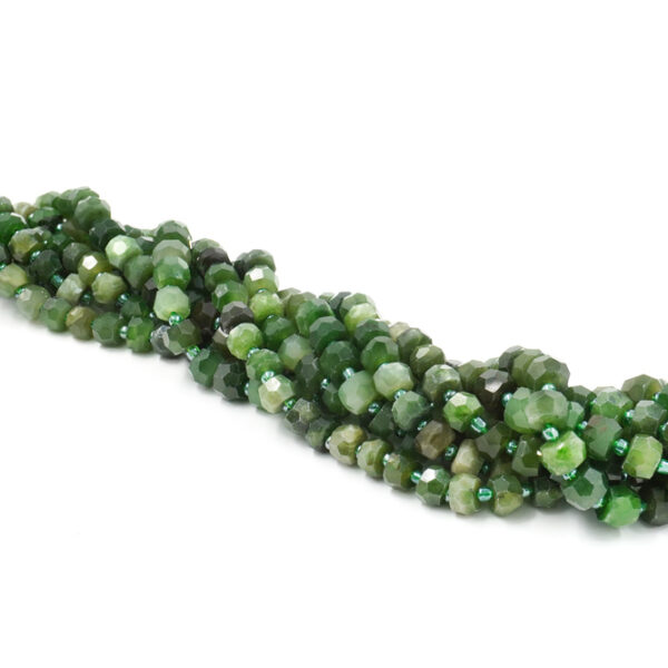 Canadian Jade strands faceted washer shape size 8x5mm