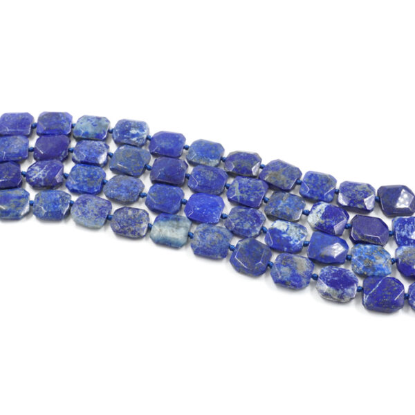 Lapis strands faceted octagonal coin shape size ~15mm/16mm