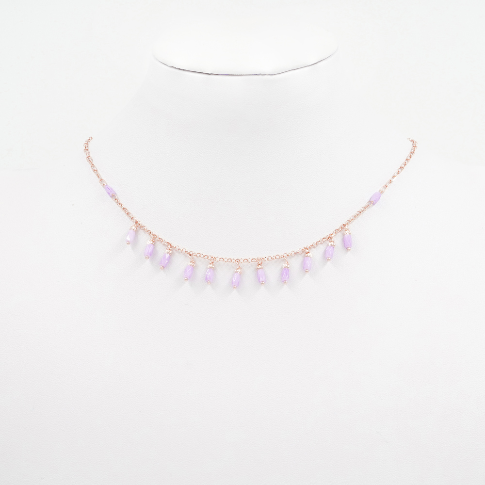 Collana in argento 925‰ con pietre di colore lilla – Rosato