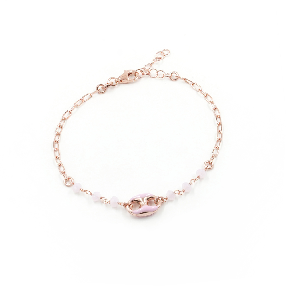 Bracciale con fiori di ciliegio giapponese Sakura, bracciale in argento sterling 925, bracciale con catena con ciondolo di cristallo, regalo carino e delicato per lei - Italia