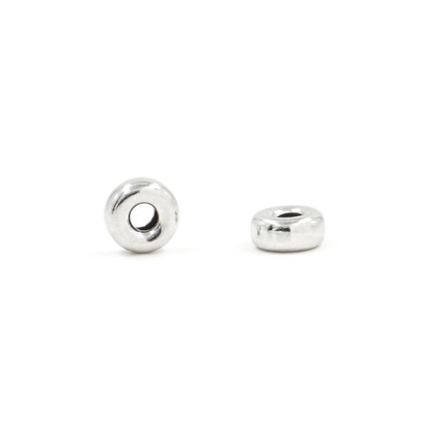 Sterling Silver spacer donuts shape size from 4,5mm to 12mm – Rhodium Color