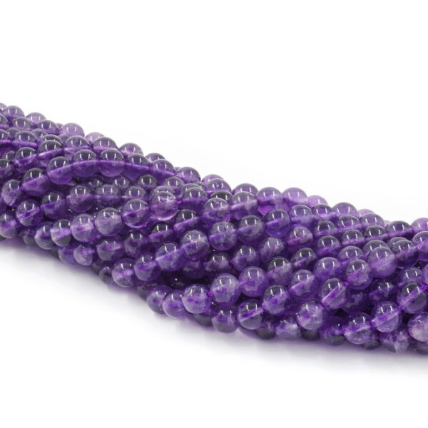 Amethyst strands round shape size 6mm – A-Quality