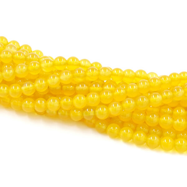 Agata Gialla tinta fili tondi 3mm a 8mm