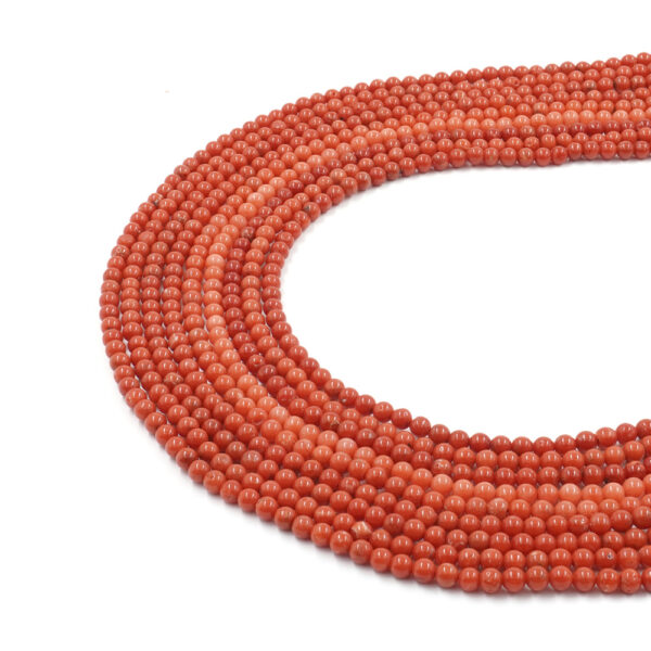 Mediterranean coral strands round shape size 3mm, 4mm, 5mm – Second Choice Quality