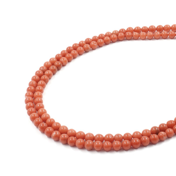 Mediterranean coral strands round shape size ~6mm – Third Choice Quality – Light Color