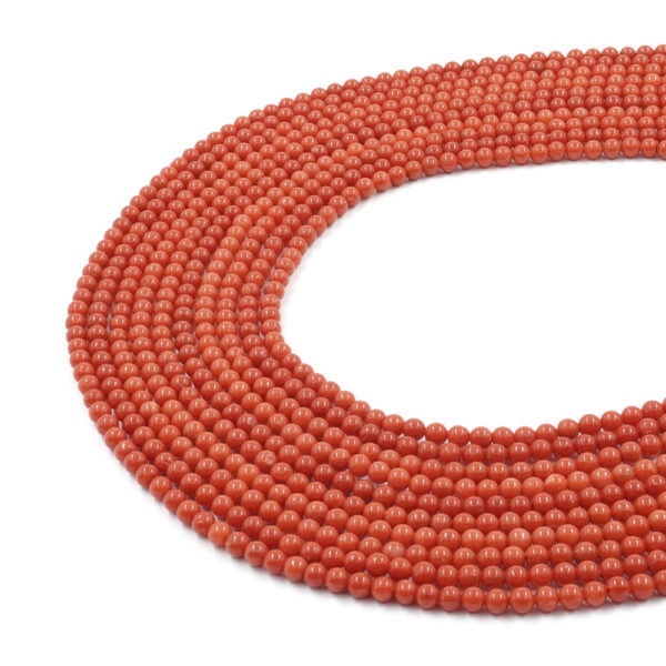Mediterranean coral strands round shape size ~3mm, ~4mm – Similnet Quality