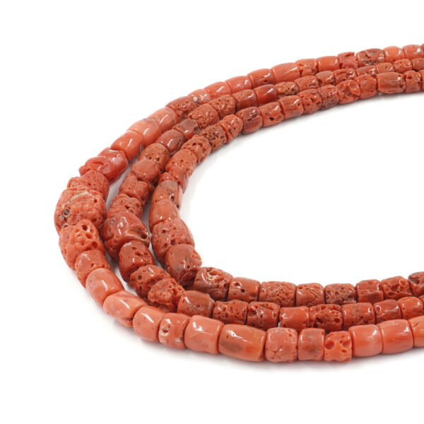 Mediterranean coral strands gradation drum shape ~from 6mm to 12mm
