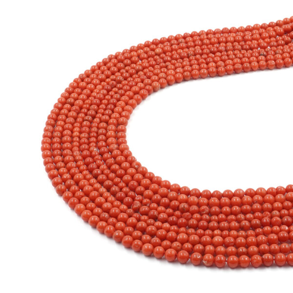 Mediterranean coral strands round shape size ~4-5½mm – Third Choice Quality