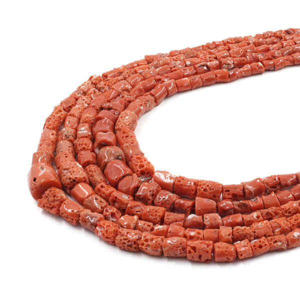 Mediterranean coral strands gradation cylindrical shape size from ~5mm to ~12mm