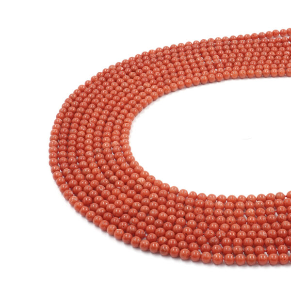 Mediterranean coral strands round shape size 4-5mm – Second Choice Quality