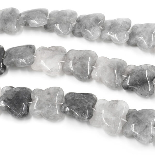Cloudy quartz strands butteerfly shape size 33x30mm