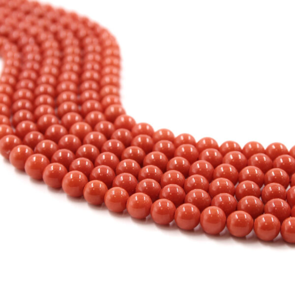 Mediterranean coral strands round shape size 9mm – Light Color