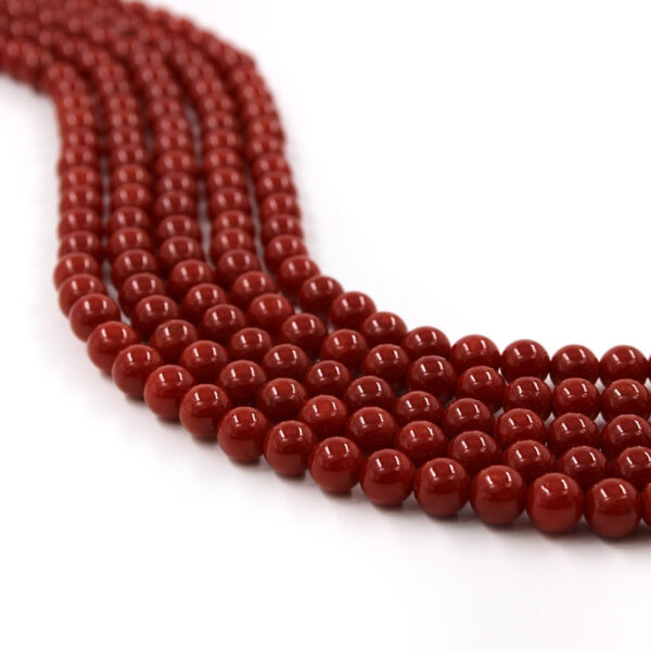 Mediterranean coral strands round shape size 6mm - Corsica Color