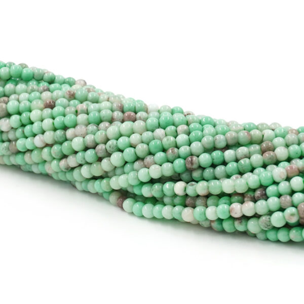 Green Grass agate strands round shape size 3mm