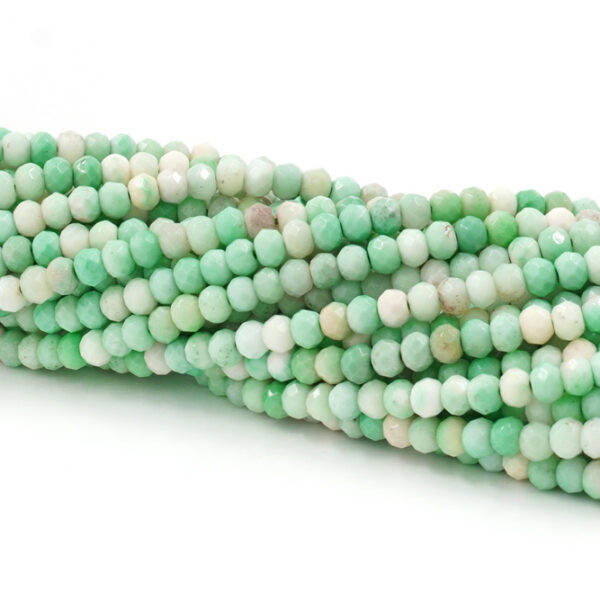 Green Grass agate strands faceted washer shape size ~4x2,5mm