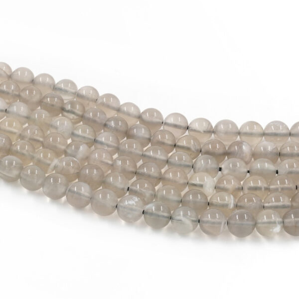 Grey Moonstone strands round shape 8mm