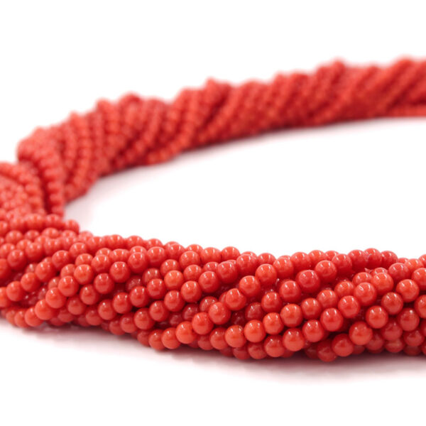 Mediterranean coral strands round shape 4,50-5mm