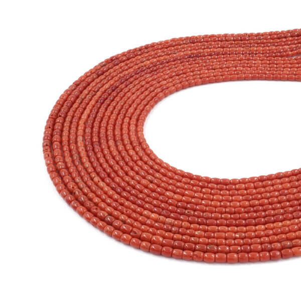 Mediterranean coral strands drum shape size ~4mm