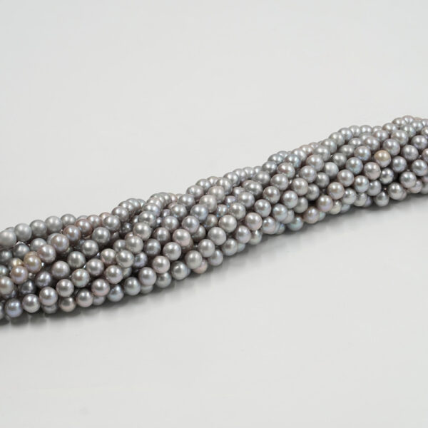 Perle d'acqua Dolce fili round 6-6½mm – Colore Grigio