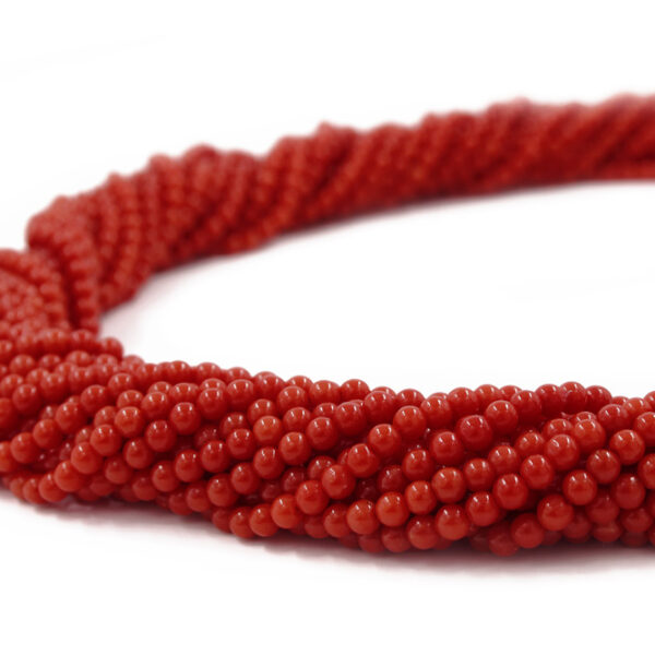 Mediterranean coral strands round shape 2,50mm - Dark Color