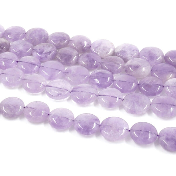 Lavender Amethyst strands coin shape size 16mm
