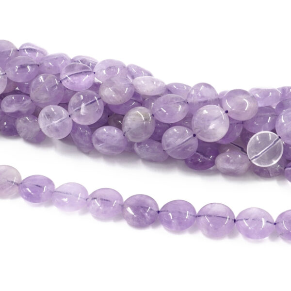 Lavender Amethyst strands coin shape size 10mm