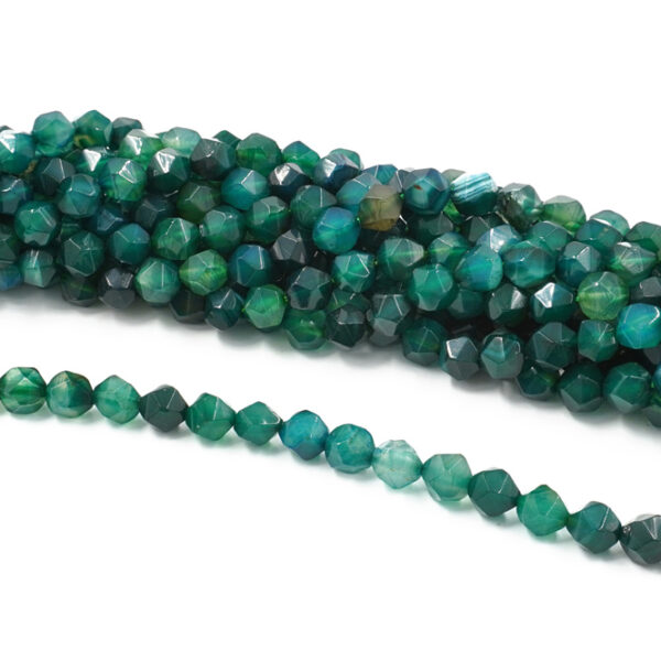 Agata tinta fili round sfaccettati 8mm – Verde Multicolor