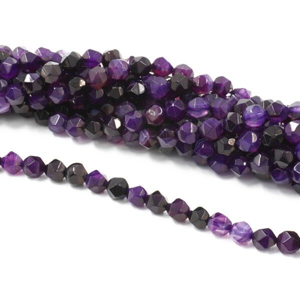Agata tinta fili round sfaccettati 8mm – Viola Multicolor