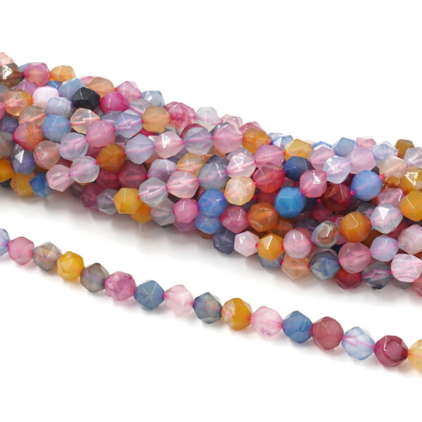 Agata tinta fili round sfaccettati 8mm – Multicolor