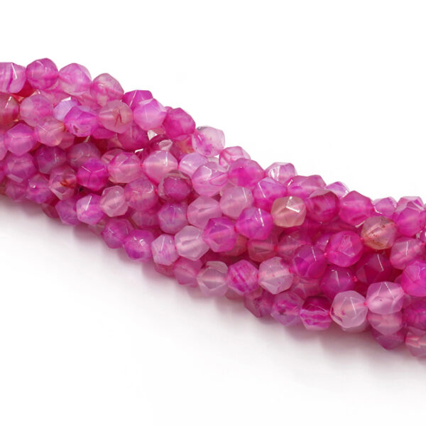 Agata tinta fili round sfaccettati 8mm – Rosa Multicolor