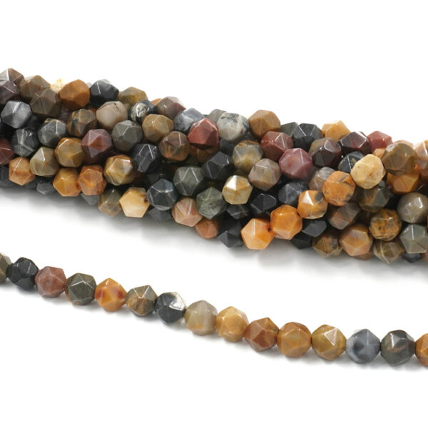 Agata tinta fili round sfaccettati 8mm – Marrone Multicolor